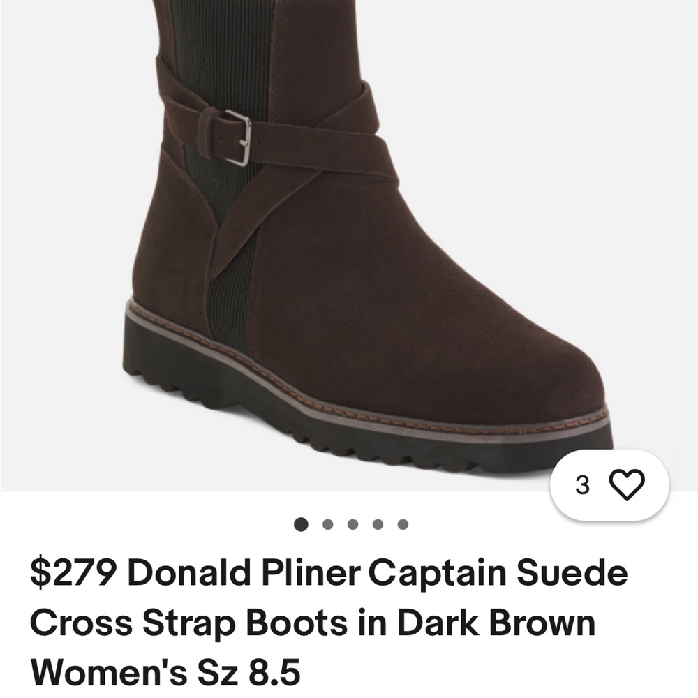 Donald J. Pliner Dark Brown Suede Women's Boots